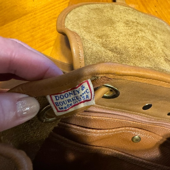 Dooney & Bourke tan pebbled leather drawstring backpack - Picture 6 of 11